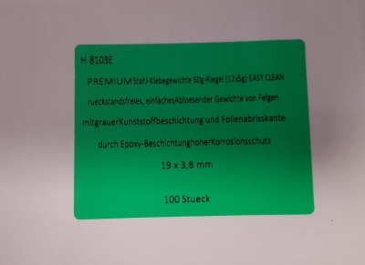 "Easy Clean" Klebegewichte Stahl - Epoxid beschichtet - Rückstandslos ablösbar